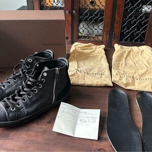 Louis Vuitton Fastball Black High-Top Men's Shoes